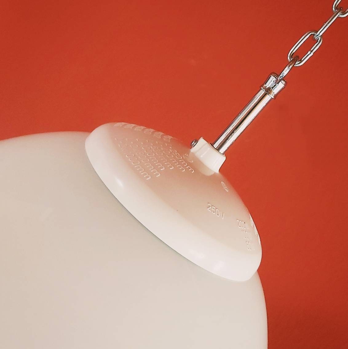 Mic century opaline sunflower milk glass pendant light (2 available)