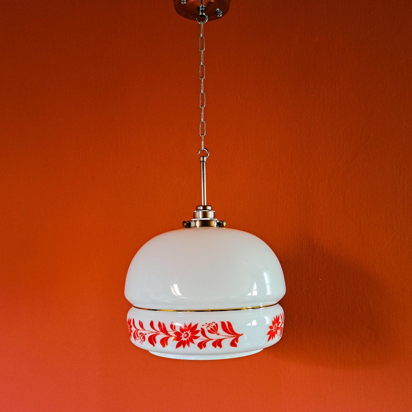 floral glass pendant light