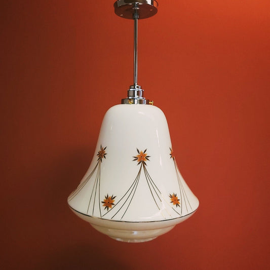 floral opaline glass light