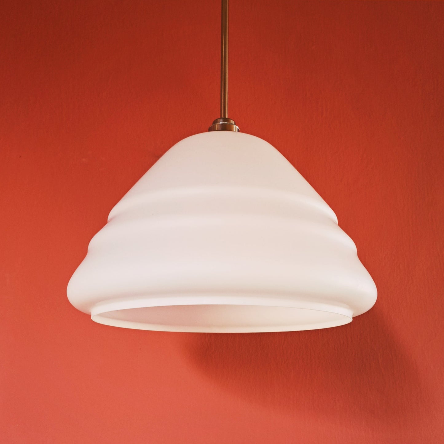 Vintage opaline milk glass beehive style pendant light